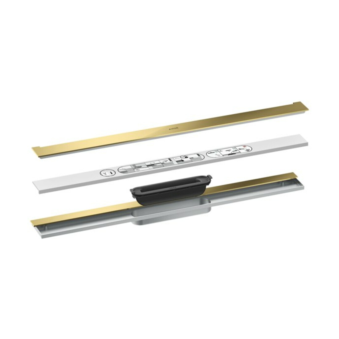 hansgrohe Duschrinne Drain 700mm, FM-Set, z Wandmont., pol. gol opt