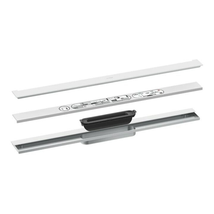 hansgrohe Duschrinne Drain 700mm, FM-Set, zur Wandmontage, mattweiß