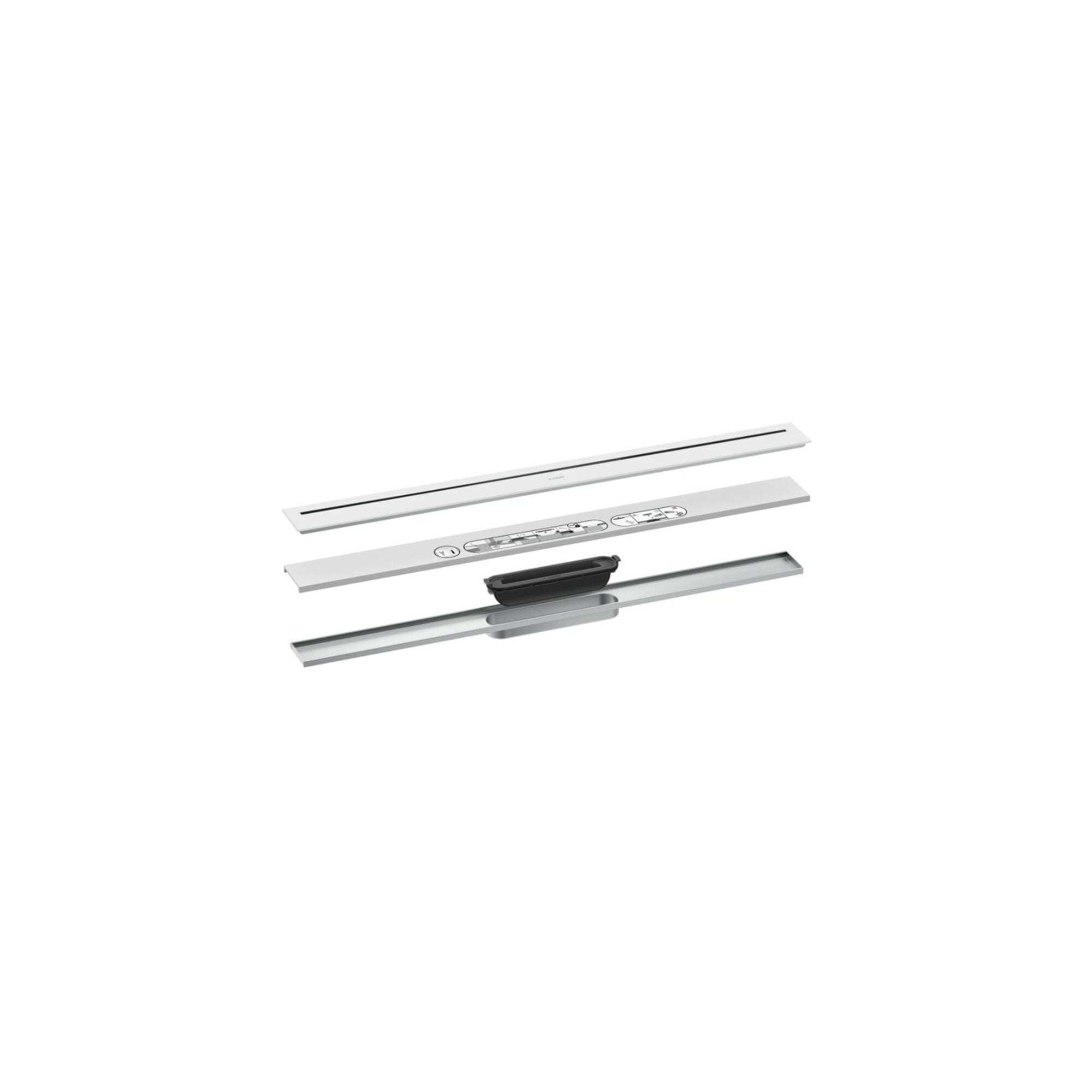 hansgrohe Duschrinne Drain 800mm, Fertigset, frei im Raum, mattweiß
