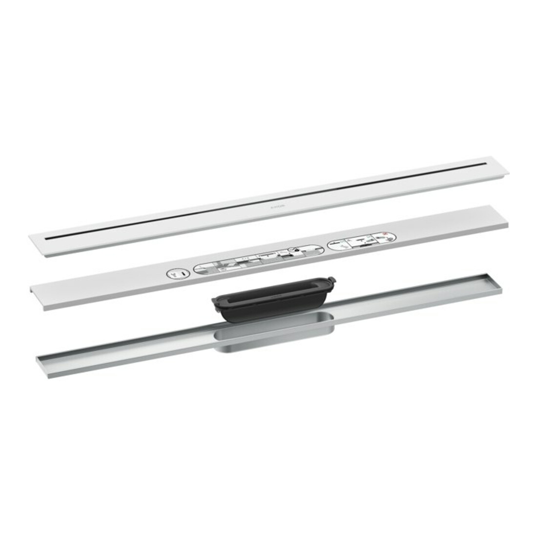 hansgrohe Duschrinne Drain 800mm, Fertigset, frei im Raum, mattweiß