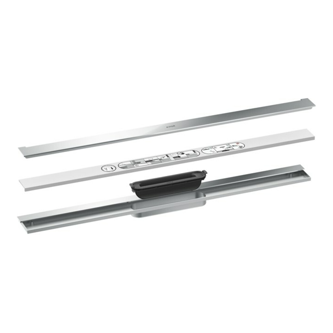 hansgrohe Duschrinne Drain 800mm, Fertigset, zur Wandmontage, chrom