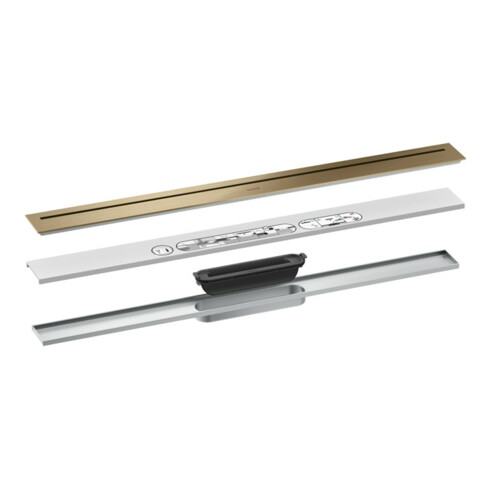hansgrohe Duschrinne Drain 800mm, FM-Set, frei im Raum, brush. bron
