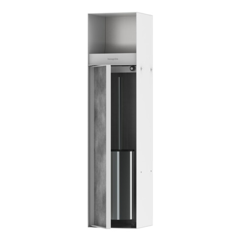 hansgrohe Einbau-Toilettenbürstenhalter XtraStoris m Papierh., befliesbarer Tür, mattweiß
