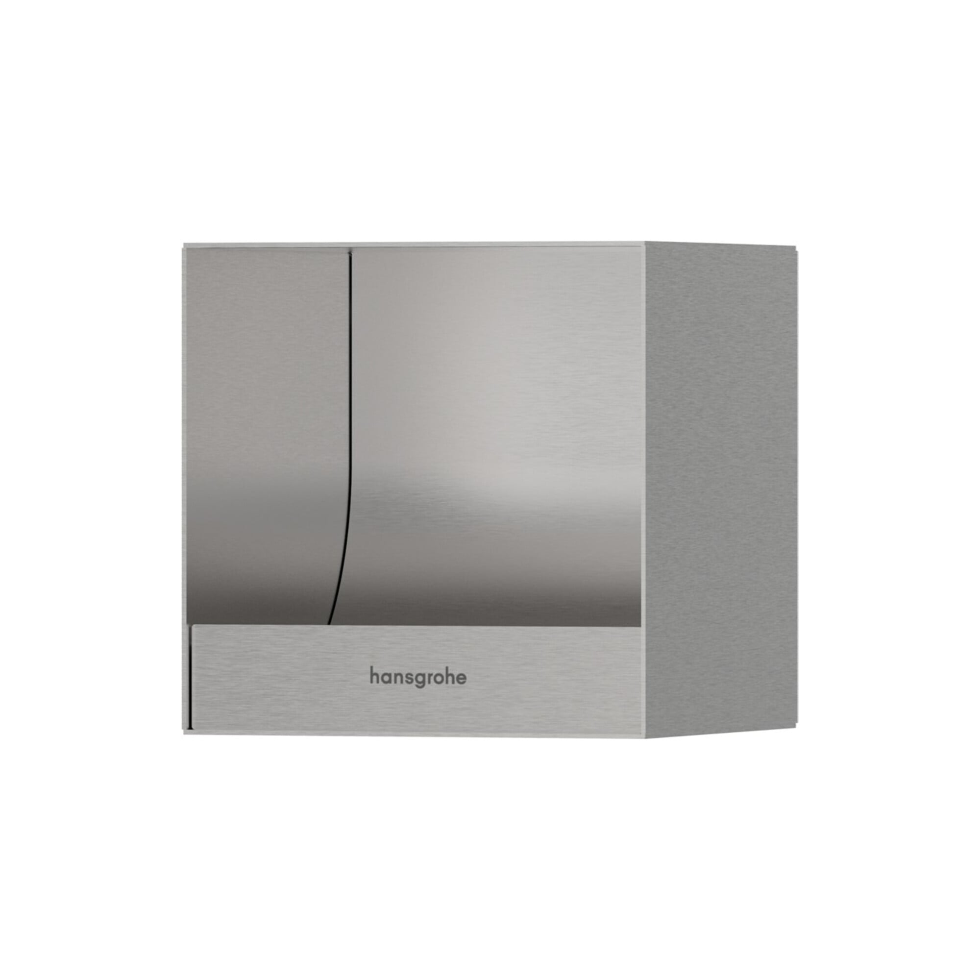 hansgrohe Einbau-Toilettenpapierhalter XtraStoris 150x150x140mm, Edelstahl gebürstet