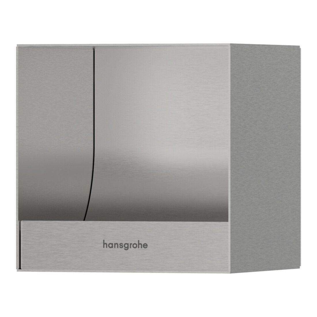 hansgrohe Einbau-Toilettenpapierhalter XtraStoris 150x150x140mm, Edelstahl gebürstet