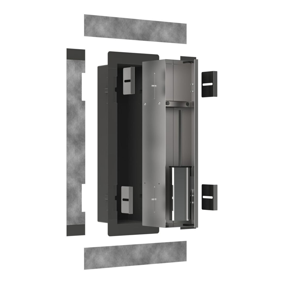 hansgrohe Einbau-WC-Bürstenh XtraStoris m Abl., befl. Tür, Edelstahl gebürstet