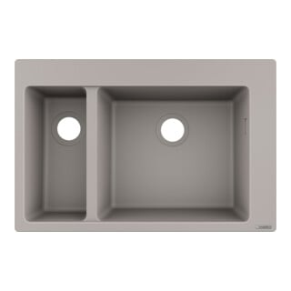 hansgrohe Einbauspüle S510-F635 180/450 750x490mm, 1 Hpt- u 1 Zusatzbe., betongr