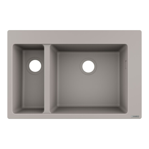 hansgrohe Einbauspüle S510-F635 180/450 750x490mm, 1 Hpt- u 1 Zusatzbe., betongr