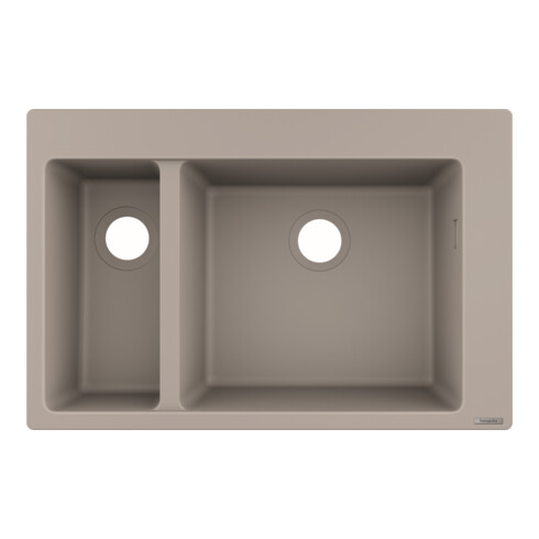 hansgrohe Einbauspüle S510-F635 180/450 750x490mm, 1 Hpt- u 1 Zusatzbe., betongr