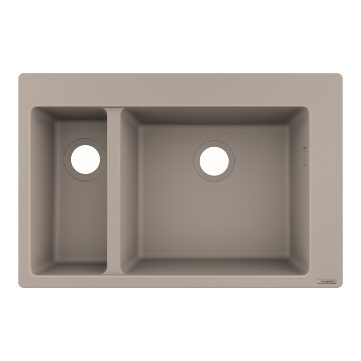 hansgrohe Einbauspüle S510-F635 180/450 750x490mm, 1 Hpt- u 1 Zusatzbe., betongr