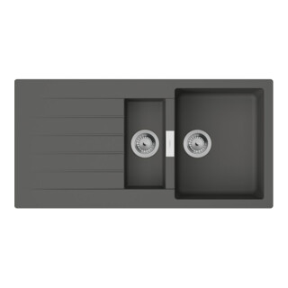hansgrohe Einbauspüle S520 m Tropffl, 980x480mm, 2 Beck., steingrau