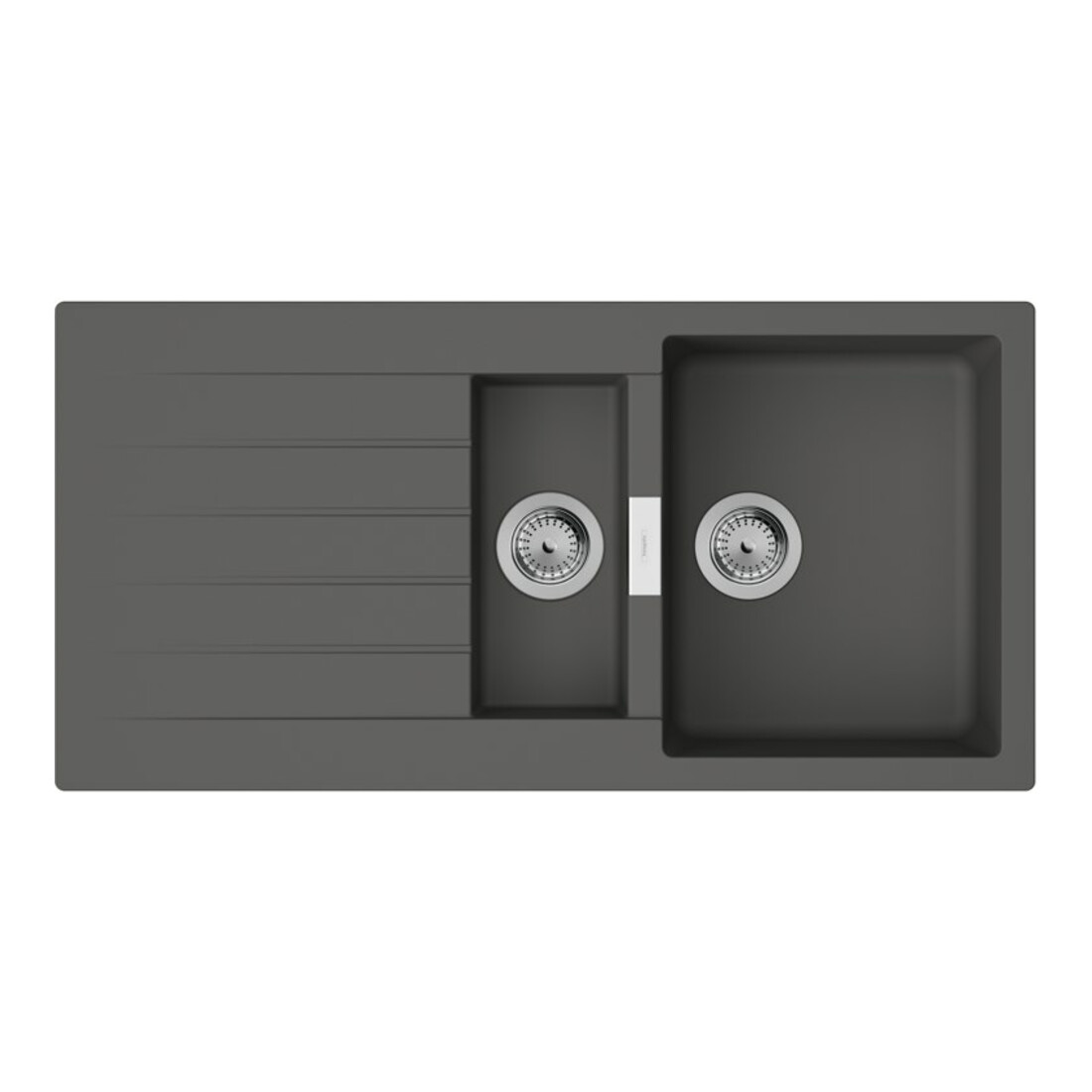 hansgrohe Einbauspüle S520 m Tropffl, 980x480mm, 2 Beck., steingrau