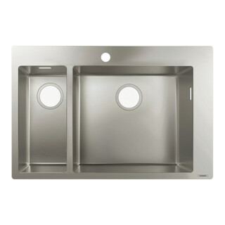 hansgrohe Einbauspüle S711-F655 180/450 735x480mm, 1 Haupt-/1 Zu.B, HL geb., ES