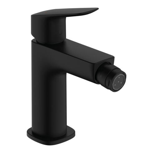 hansgrohe Einhebel-Bidetarmatur Logis matt-sw, mit Zugstangen-Ablaufgarnitur