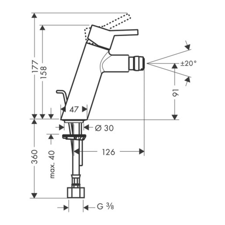 hansgrohe Einhebel-Bidetmischer TALIS DN 15 chrom