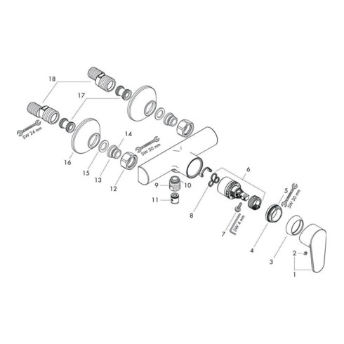 hansgrohe Einhebel-Brausemischer FOCUS Aufputz, DN 15 chrom