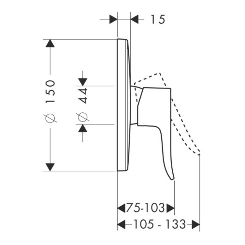 hansgrohe Einhebel-Brausemischer METRIS DN 15, Unterputz chrom