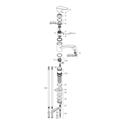 hansgrohe Einhebel-Spültischmischer 120 LOGIS DN 15, für offene Warmwasserbereiter chrom