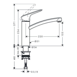 hansgrohe Einhebel-Spültischmischer 160 LOGIS DN 15 chrom