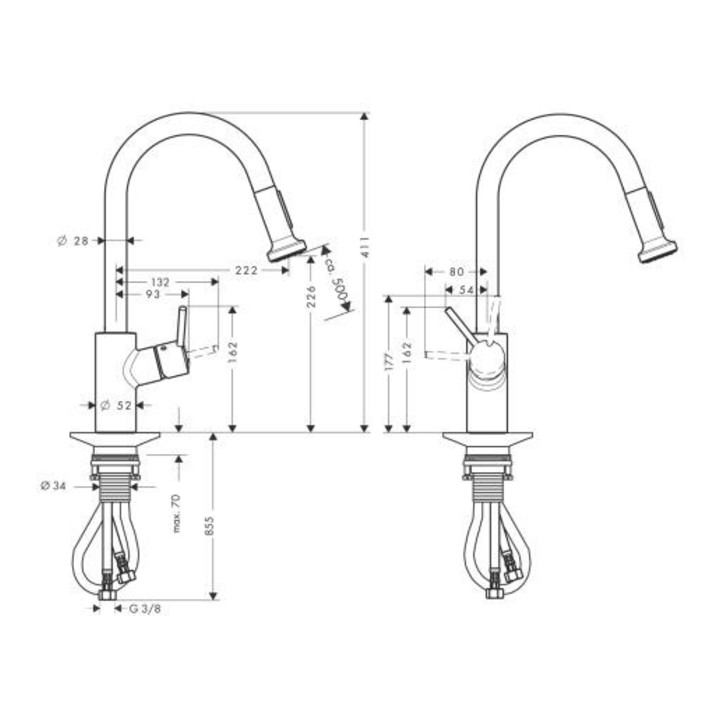 hansgrohe Einhebel-Spültischmischer ² VARIARC TALIS S DN 15, mit Ausziehbrause chrom