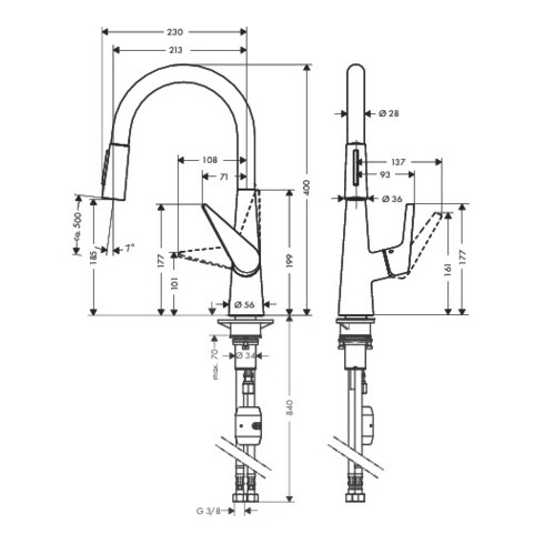 hansgrohe Einhebel-Spültischmischer 200 TALIS S DN 15, mit Ausziehbrause chrom