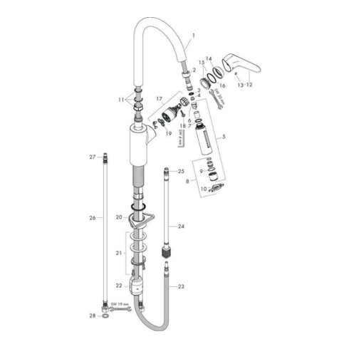 hansgrohe Einhebel-Spültischmischer 240 FOCUS mit Ausziehbrause chrom