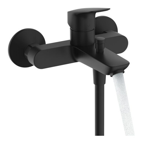 hansgrohe Einhebel-Wannenarmatur Logis mattschwarz, AP, Ausladung 194mm