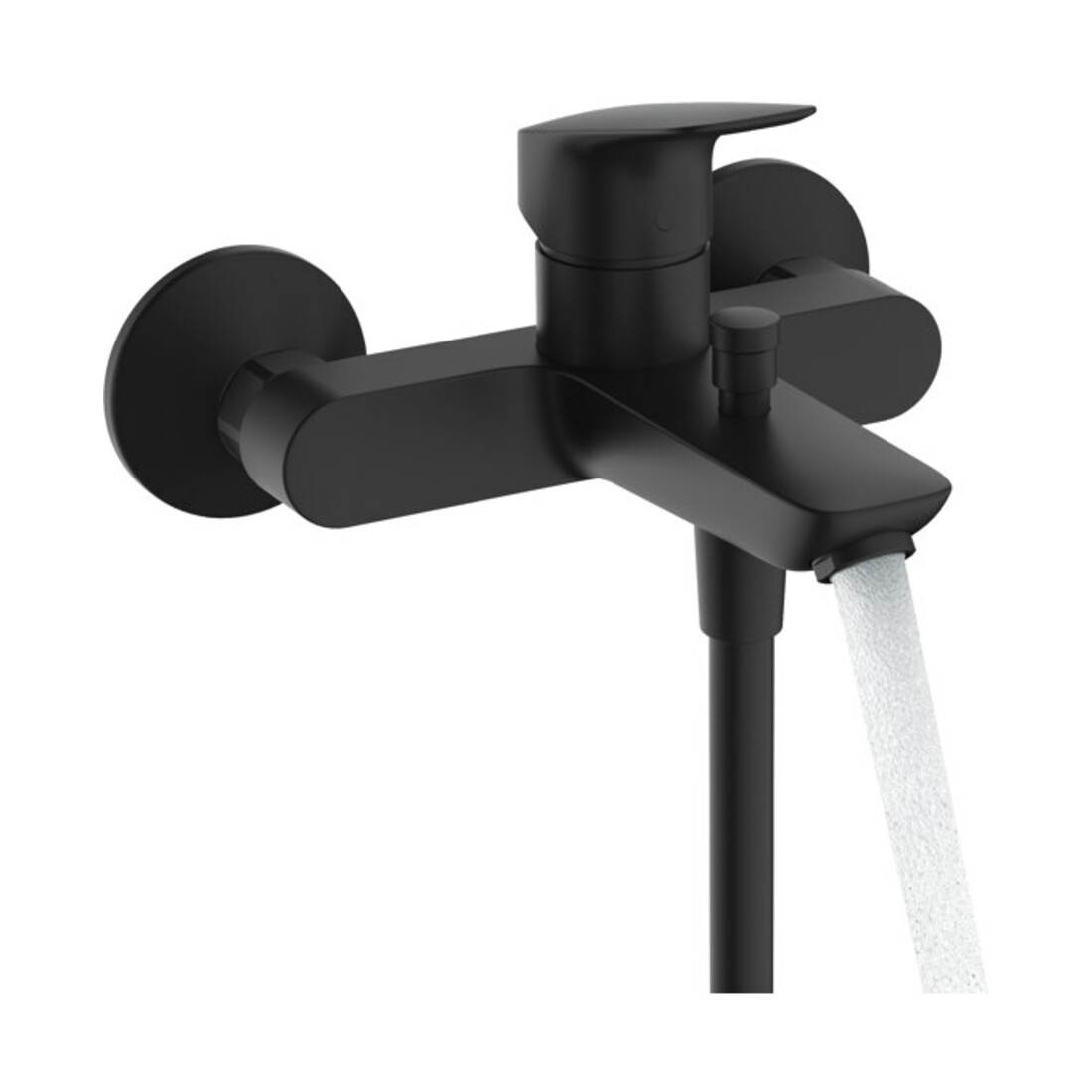 hansgrohe Einhebel-Wannenarmatur Logis mattschwarz, AP, Ausladung 194mm