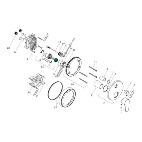 hansgrohe Einhebel-Wannenmischer FOCUS Unterputz chrom