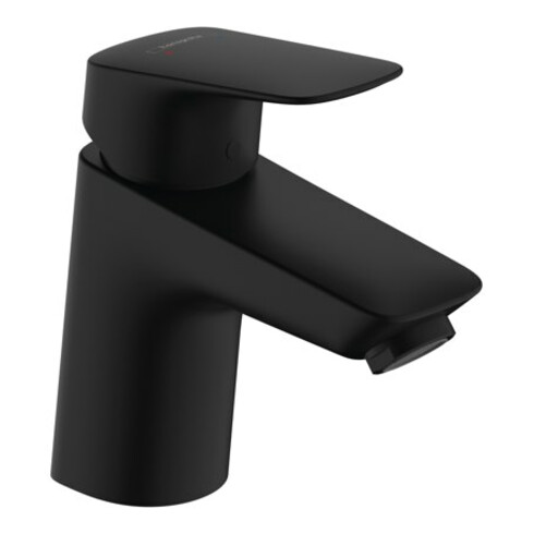 hansgrohe Einhebel-Waschtischarmatur Logis Pus-Op-Abl, o CSt, Ausl. 107mm, matt-sw