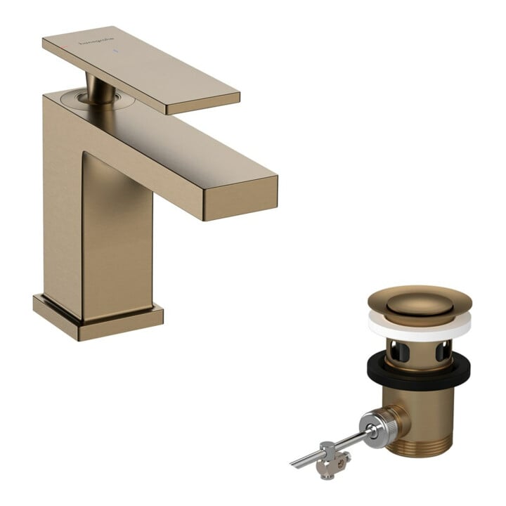hansgrohe Einhebel-Waschtischarmatur Tecturis E A 122mm, m Zugst.Abl.Gar., brush. bron