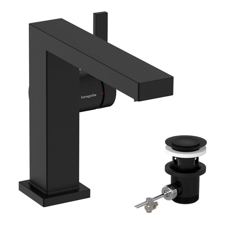 hansgrohe Einhebel-Waschtischarmatur Tecturis E Ausl. 155mm, m Zugst.Abl.Gar., matt-sw