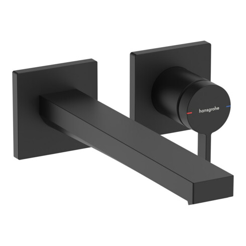 hansgrohe Einhebel-Waschtischarmatur Tecturis E Ausl. 225mm, UP, f Wandmont., matt-sw
