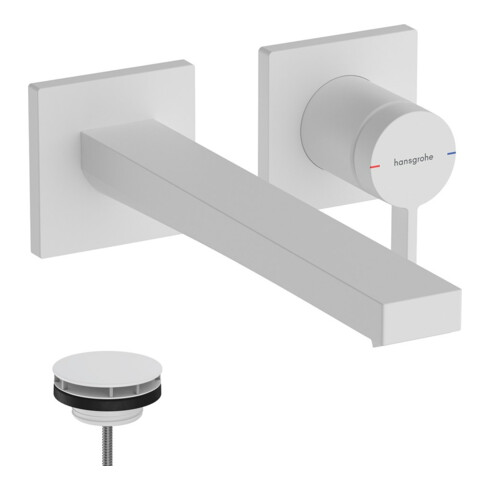 hansgrohe Einhebel-Waschtischarmatur Tecturis E Ausl. 225mm, UP, f Wandmontage, mattweiß