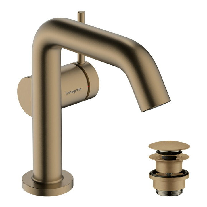 hansgrohe Einhebel-Waschtischarmatur Tecturis S A 130mm, m Pus-Op-Abl, brush. bron