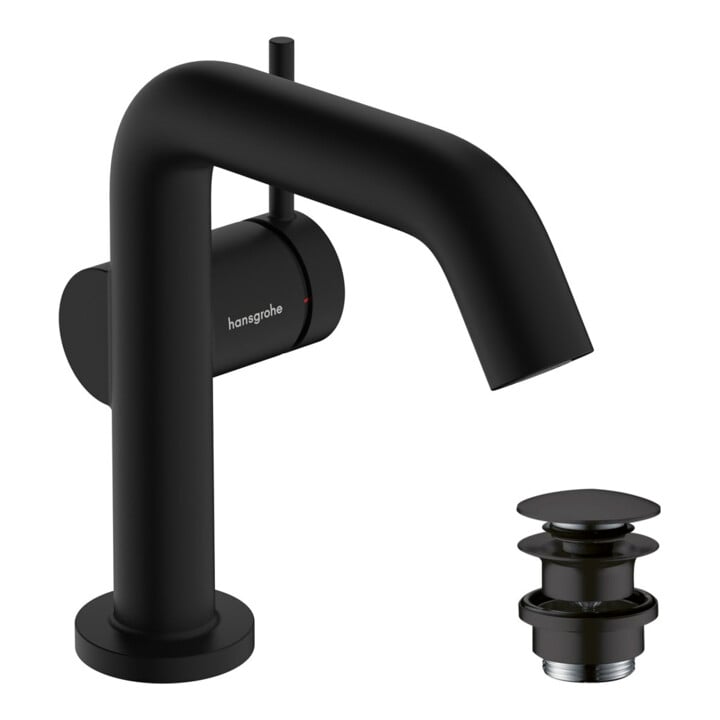 hansgrohe Einhebel-Waschtischarmatur Tecturis S A 130mm, m Push-Open-Ablaufg., matt-sw