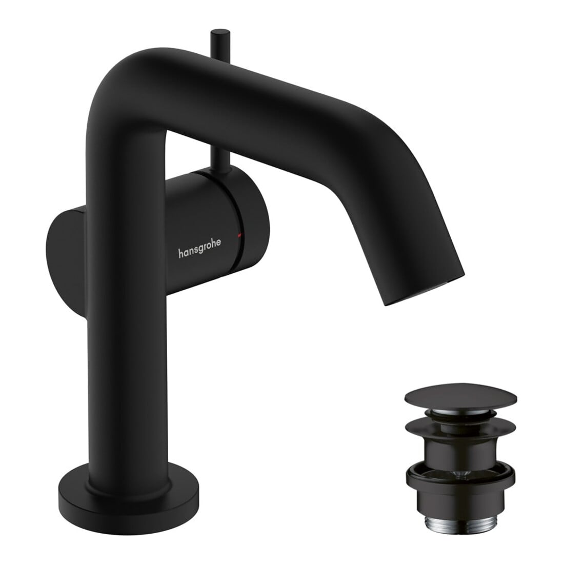 hansgrohe Einhebel-Waschtischarmatur Tecturis S A 130mm, m Push-Open-Ablaufg., matt-sw