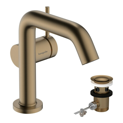 hansgrohe Einhebel-Waschtischarmatur Tecturis S A 130mm, m Zugst.Abl.Gar., brush. bron
