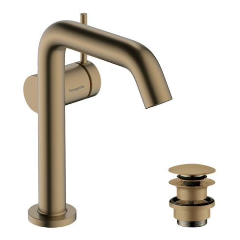 hansgrohe Einhebel-Waschtischarmatur Tecturis S A 139mm, m Pus-Op-Abl, brush. bron