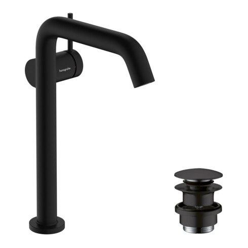 hansgrohe Einhebel-Waschtischarmatur Tecturis S A 167mm, m Push-Open-Ablaufg., matt-sw