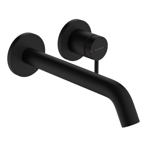 hansgrohe Einhebel-Waschtischarmatur Tecturis S UP, f Wandmont., Ausl. 225mm, matt-sw
