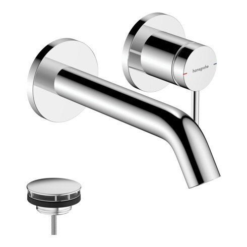 hansgrohe Einhebel-Waschtischarmatur Tecturis S UP, f Wandmont., Ausladung 165mm, chrom