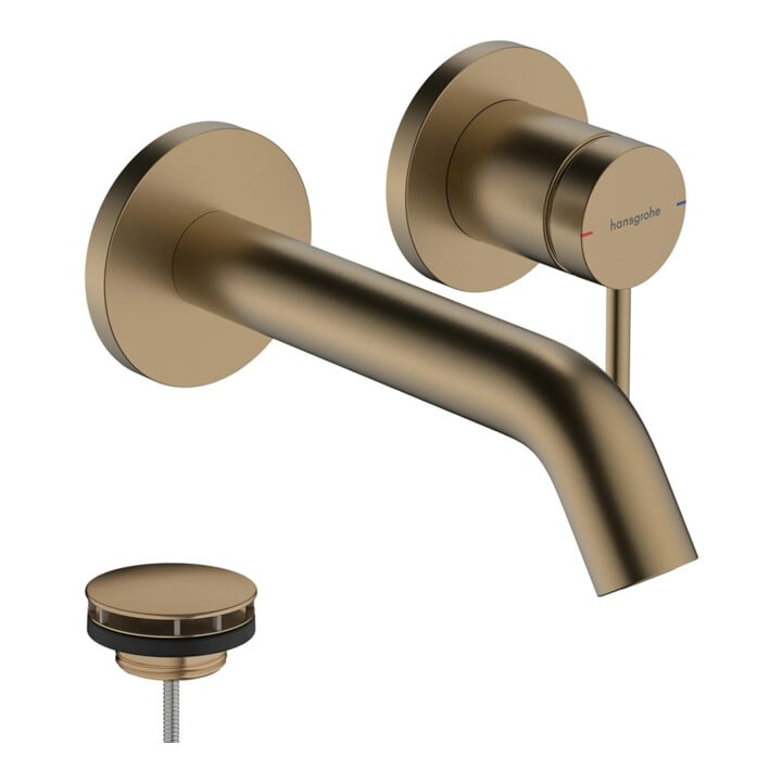 hansgrohe Einhebel-Waschtischarmatur Tecturis S UP, f Wd, Ausl. 165mm, brush. bron