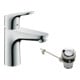 hansgrohe Waschtisch-Einhebelmischer 100 Focus mit Zugstangen-Ablaufgarnitur, chrom-3