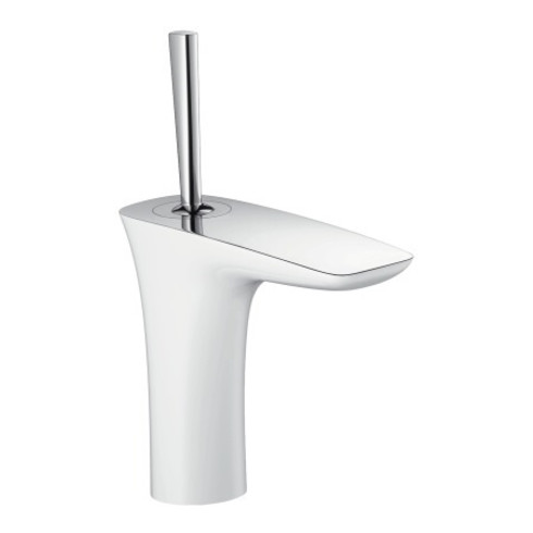 hansgrohe Einhebel-Waschtischmischer 110 PURA VIDA DN 15, mit Zugstangen-Ablaufgarnitur 1 1/4" white chrom