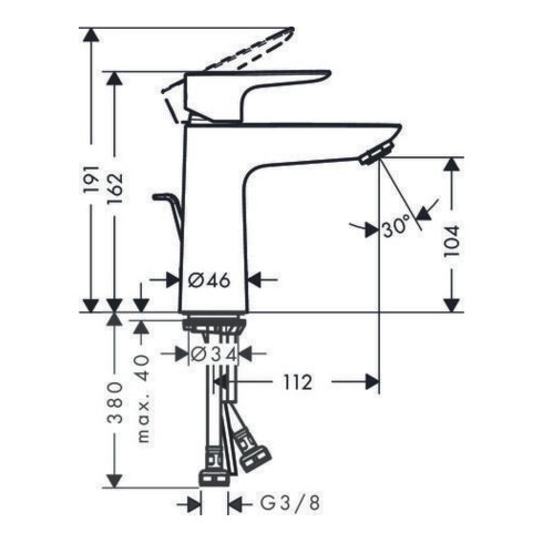 hansgrohe Einhebel-Waschtischmischer 110 TALIS E mit Ablaufgarnitur G 1 1/4" chrom