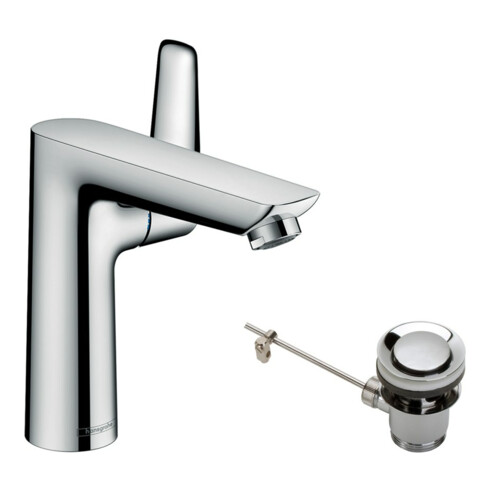 hansgrohe Waschtisch-Einhebelmischer 150 Talis E mit Zugstangen-Ablaufgarnitur, chrom
