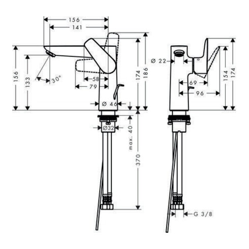 hansgrohe Einhebel-Waschtischmischer 150 TALIS E mit Ablaufgarnitur G 1 1/4" chrom