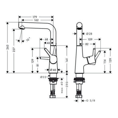 hansgrohe Einhebel-Waschtischmischer 210 TALIS S DN 15, mit Ablaufgarnitur G 1 1/4", Schwenkauslauf chrom