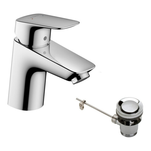 hansgrohe Waschtisch-Einhebelmischer 70 Logis m Met.-Zugstangen-Ablaufgarnitur, chrom